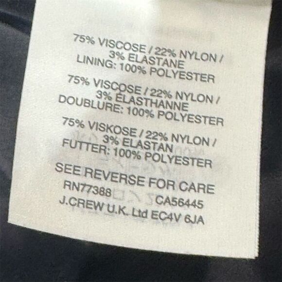 J.Crew Black Collarless Blazer Women’s 8 Open Front Stretch Work Jacket - Picture 7 of 7